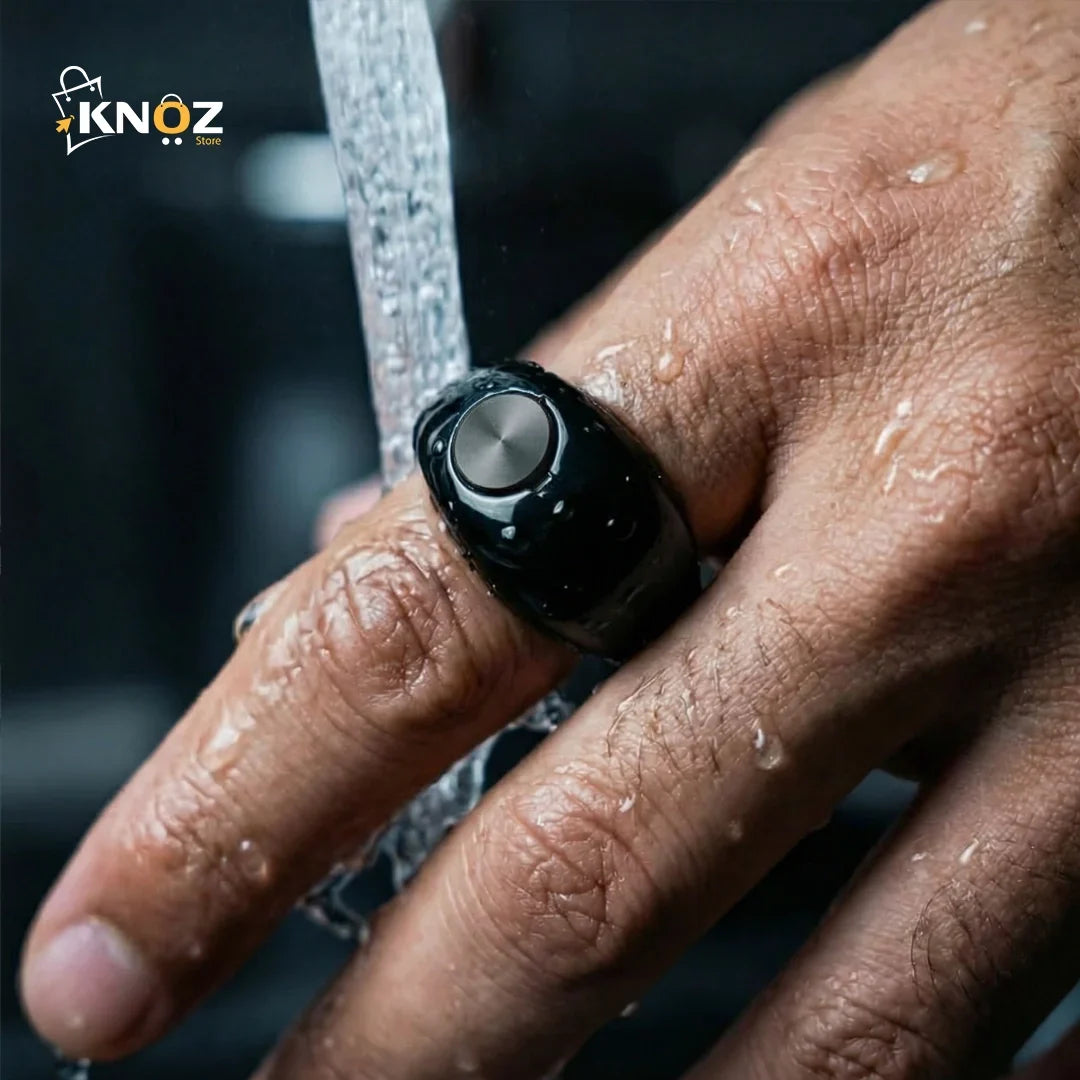 Anneau de Zikr Étanche avec Écran OLED iTasbih Faith+ Black - خاتم التسبيح الذكي المقاوم للماء بـ5 مقاسات