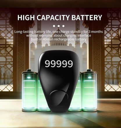 Anneau de Zikr Étanche avec Écran OLED iTasbih Salam+ - خاتم التسبيح الذكي المقاوم للماء بـ3 مقاسات