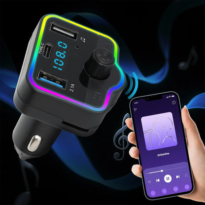 Transmetteur FM Bluetooth et Chargeur de Voiture 12-24V - شاحن متعدد المنافذ للسيارات والشاحنات