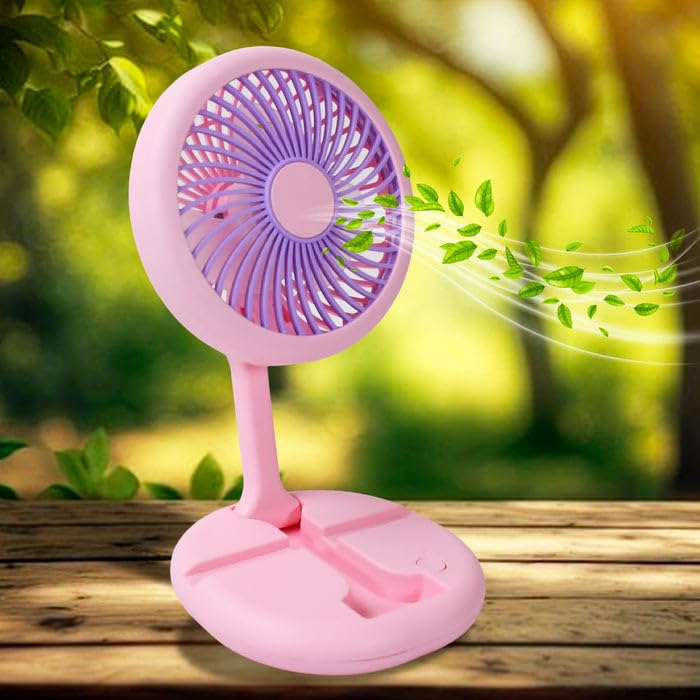 Ventilateur Pliable Rechargeable avec Support Téléphone - مروحة مكتب ويد قابلة للطي مع حامل هاتف