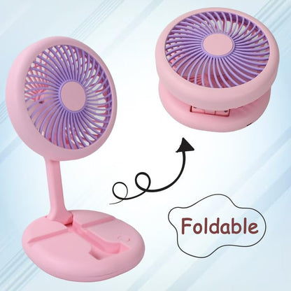 Ventilateur Pliable Rechargeable avec Support Téléphone - مروحة مكتب ويد قابلة للطي مع حامل هاتف