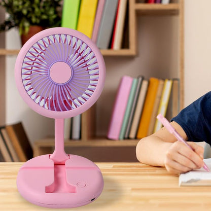 Ventilateur Pliable Rechargeable avec Support Téléphone - مروحة مكتب ويد قابلة للطي مع حامل هاتف