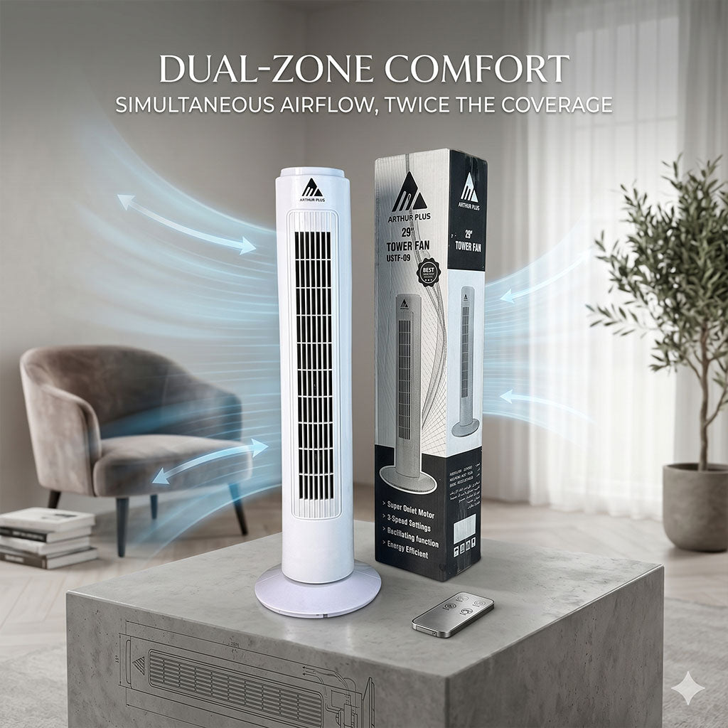 Arthur Plus 29" Tower Fan USTF-09 - مروحة برج آرثر بلس 29 بوصة فائقة الهدوء