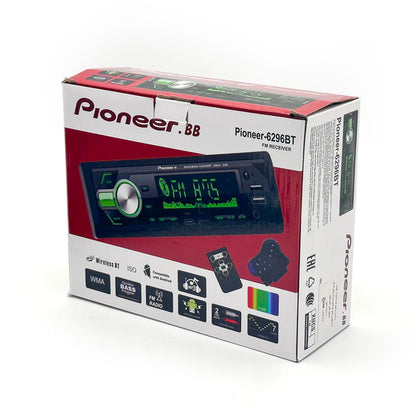 Pioneer-6296BT FM Receiver & MP3 Player pour Voitures - جهاز راديو سيارة بايونير الذكي مع بلوتوث وإضاءة
