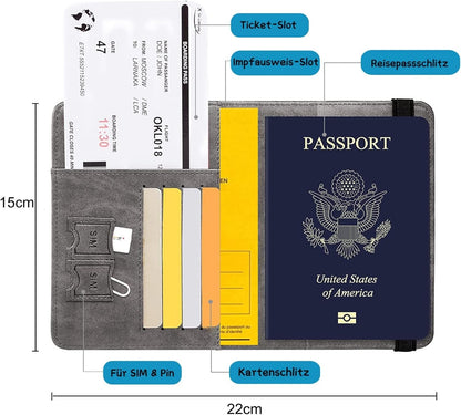 Porte-passeport en cuir à bande élastique - حافظة جواز سفر جلدية مزودة بشريط مطاطي