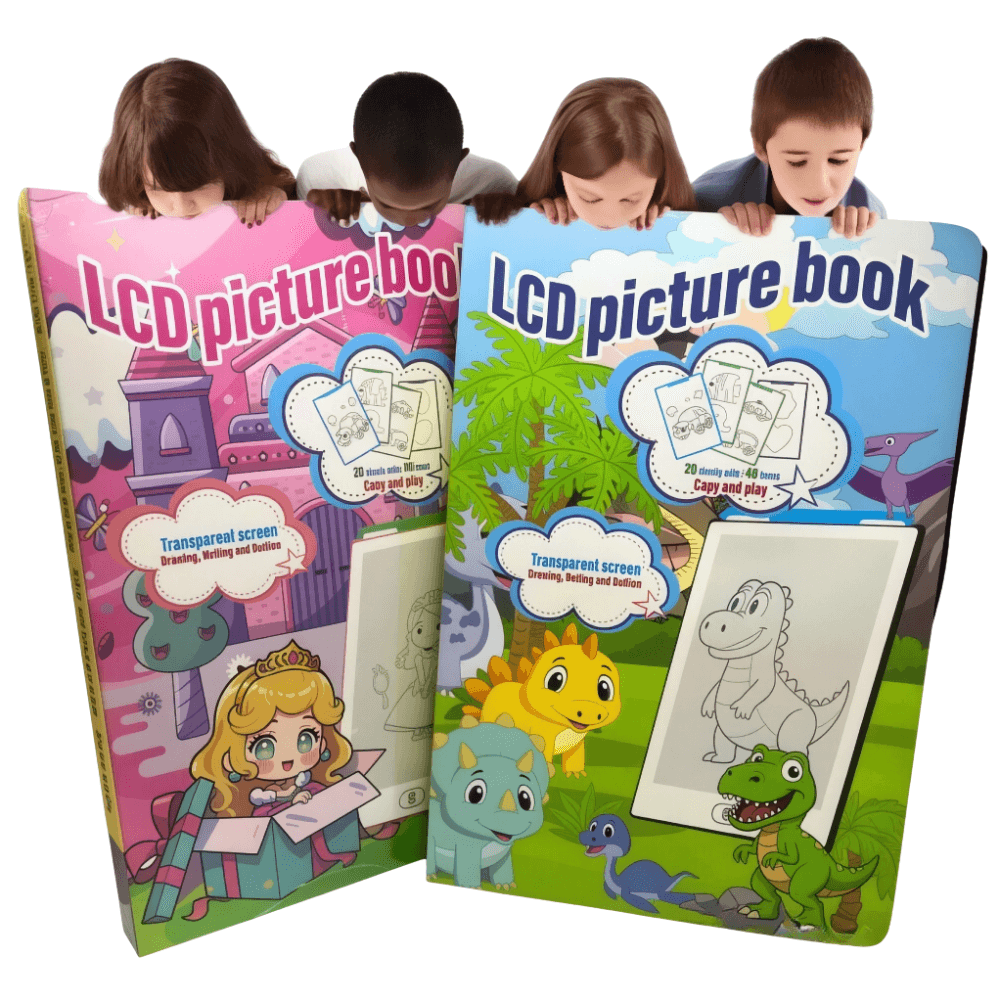 Tablette Magique Éducative LCD pour Enfants avec 20 Papiers de Dessins - اللوحة السحرية التعليمية للأطفال مع قوالب الرسم