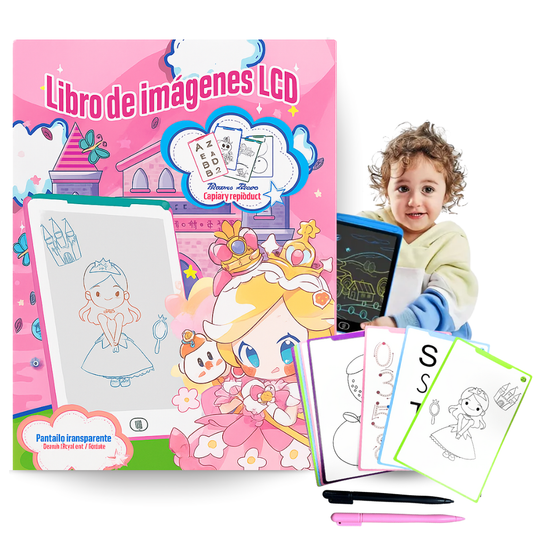 Tablette Magique Éducative LCD pour Enfants avec 20 Papiers de Dessins - اللوحة السحرية التعليمية للأطفال مع قوالب الرسم