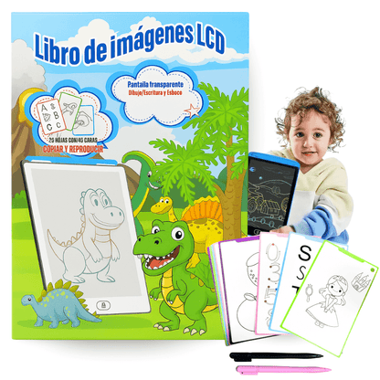 Tablette Magique Éducative LCD pour Enfants avec 20 Papiers de Dessins - اللوحة السحرية التعليمية للأطفال مع قوالب الرسم