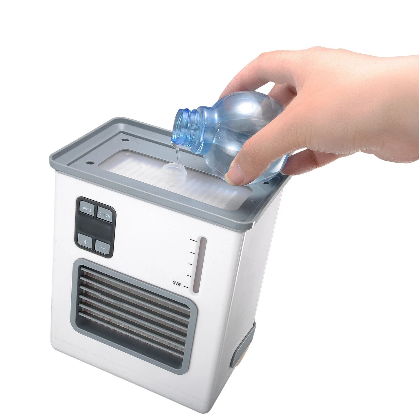Refroidisseur d'Air Évaporatif Portable USB/AC Blu Breeze - مبرد هواء محمول مع نظام طاقة مزدوج