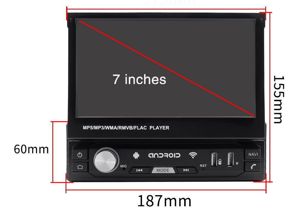 DVD Lecteur MP5 de Contrôle Central Rétractable pour Voiture - مشغل راديو قابل للفتح