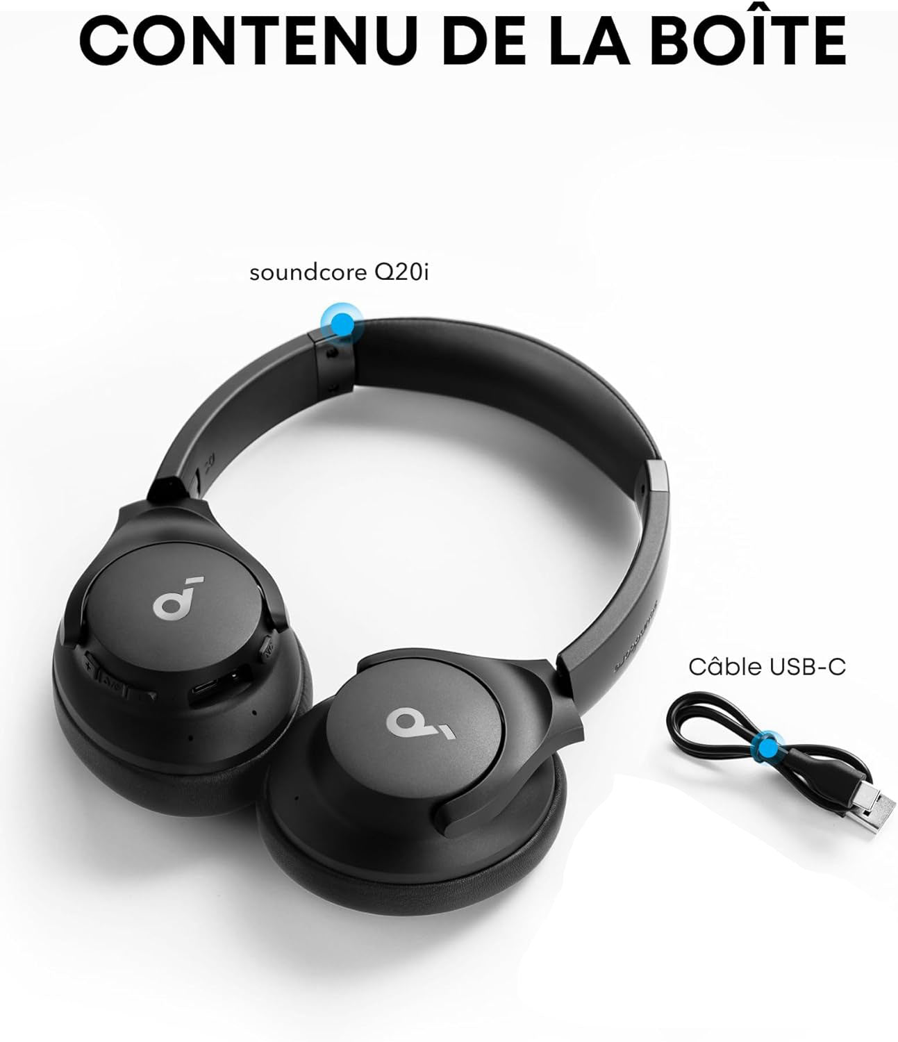 Casque Sans Fil Anker Q20i avec Réduction de Bruit Active - سماعات الرأس اللاسلكية بتقنية إلغاء الضوضاء