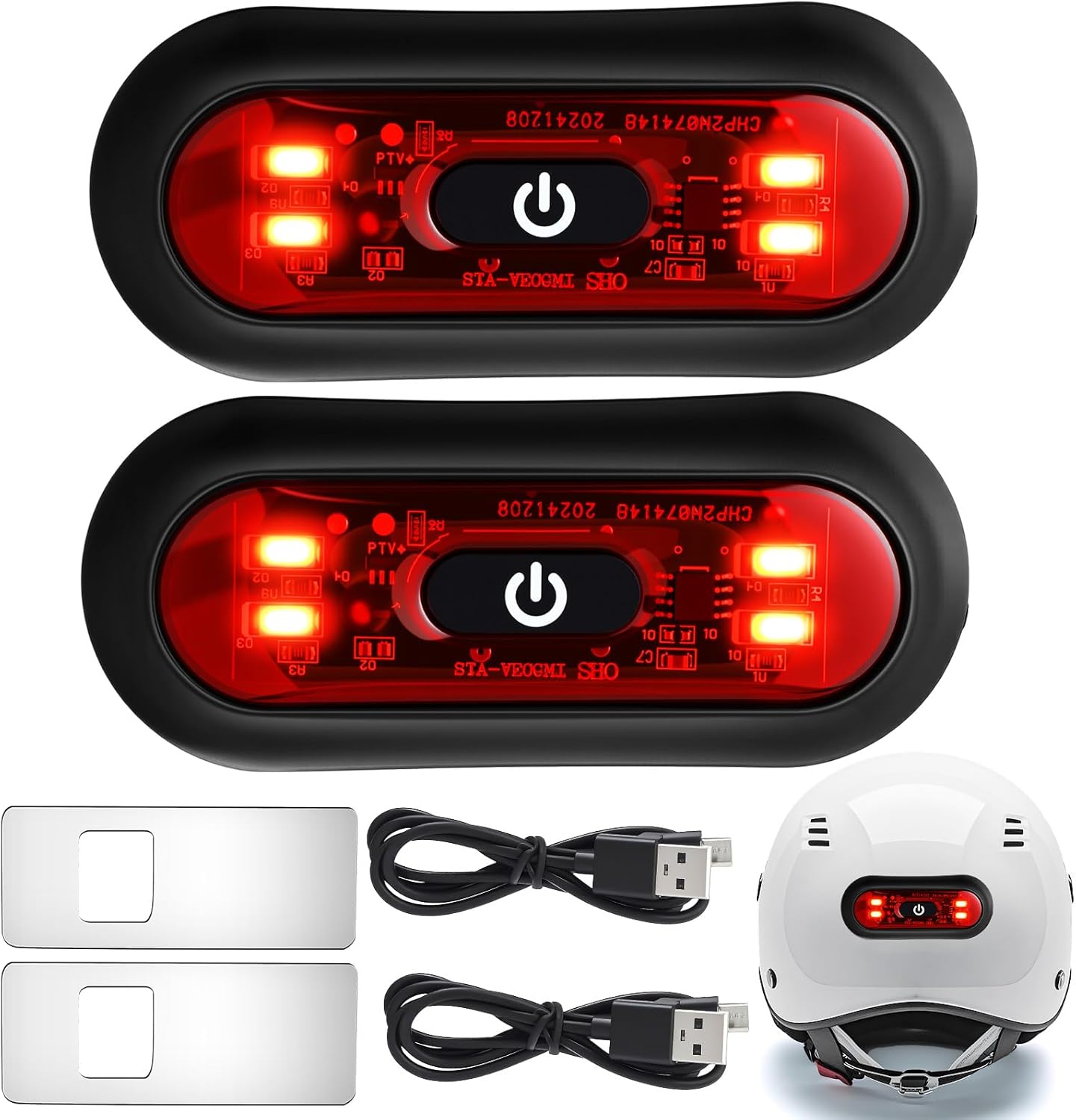 Feu arrière LED intelligent pour casque - مصباح تحذيري خلفي للخوذة للدراجات النارية