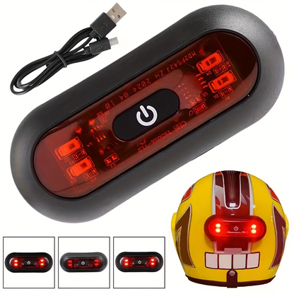 Feu arrière LED intelligent pour casque - مصباح تحذيري خلفي للخوذة للدراجات النارية