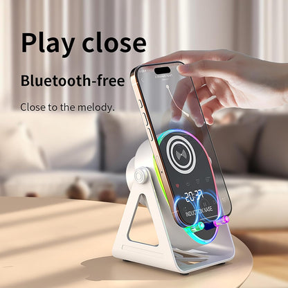 Haut-parleur Intelligent 4 en 1 à Induction et Support RGB - مكبر الصوت الذكي 4 في 1 وشاحن لاسلكي