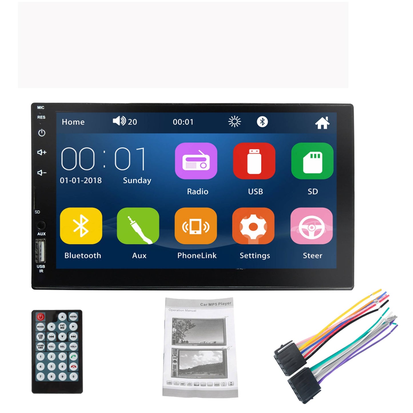 Autoradio MP5 G-555 avec CarPlay et Android Auto - مشغل راديو وسائط السيارة