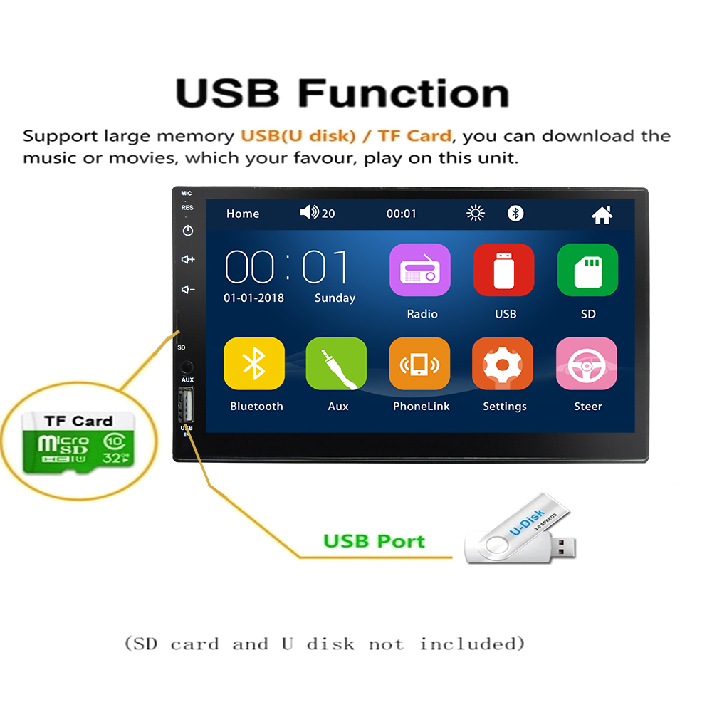 Autoradio MP5 G-555 avec CarPlay et Android Auto - مشغل راديو وسائط السيارة