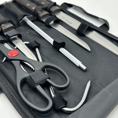 Kit de Cou-teaux de Luxe avec Manches en Bois 7Pcs - طقم سكا-كين الجزارة الفاخر بمقابض خشبية