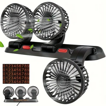 Ventilateur de Voiture USB Haute Vitesse 360° Réglable 3 Têtes 12/ 24 V - مروحة سيارة قابلة للتعديل بزاوية 360 درجة بثلاثة رؤوس