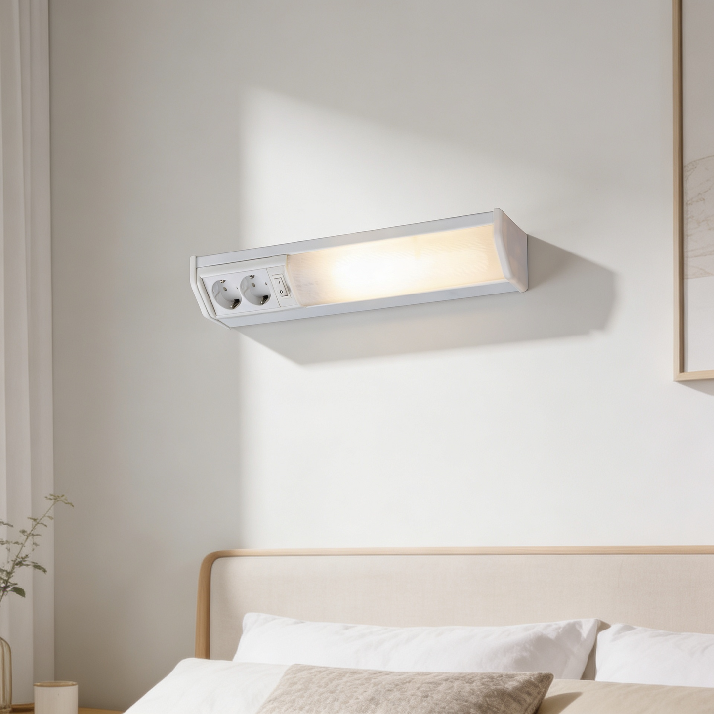 Applique murale linéaire 10W 50cm avec 2 prises - مصباح جداري خطي مزود بمقبسين