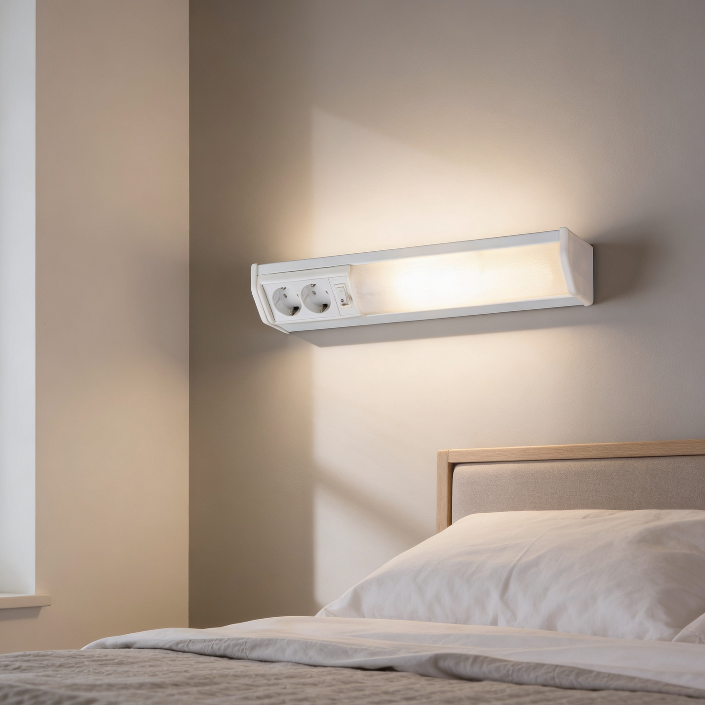 Applique murale linéaire 10W 50cm avec 2 prises - مصباح جداري خطي مزود بمقبسين