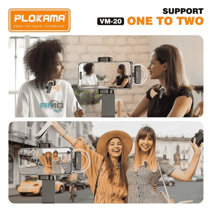 Microphone cravate sans fil Plokama VM-20 2,4 GHz - ارتقِ بصوتك إلى المستوى الاحترافي مع ميكروفون اللاسلكي المزدوج