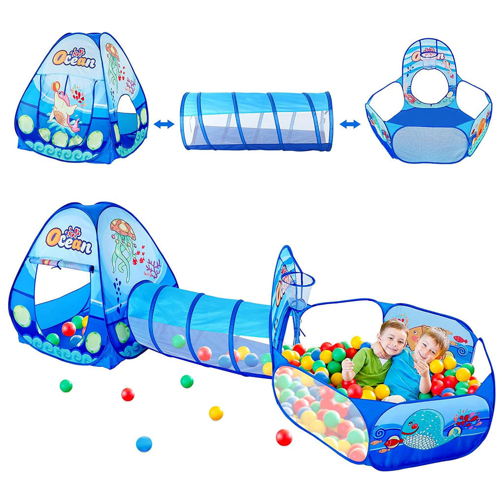Tente de Jeu et Tunnel 3-en-1 pour Enfants - 1خيمة ألعاب الأطفال المتكاملة 3 في