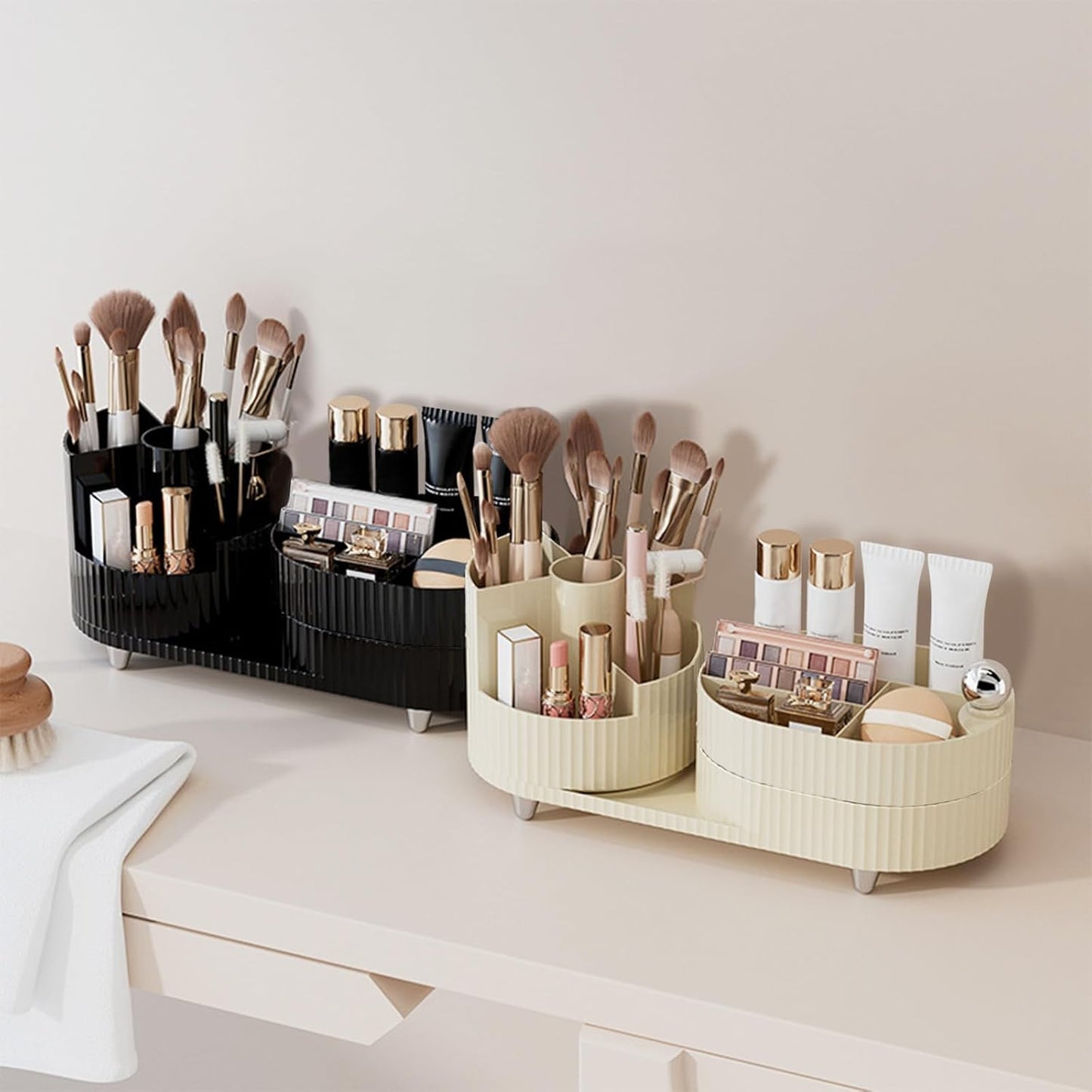Organisateur de Maquillage Rotatif à 360° Deux Zones - منظم المكياج والأدوات الدوار 360 درجة