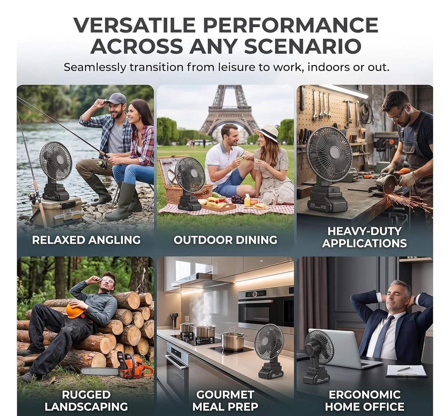 Ventilateur de Table Rechargeable avec Batterie Lithium 24V - مروحة مع بطارية كبيرة قابلة للشحن