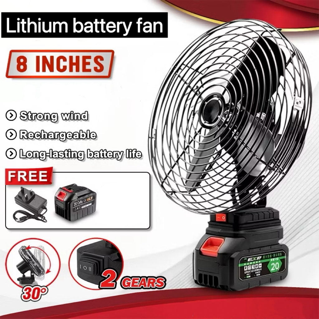 Ventilateur de Table Rechargeable avec Batterie Lithium 24V - مروحة مع بطارية كبيرة قابلة للشحن