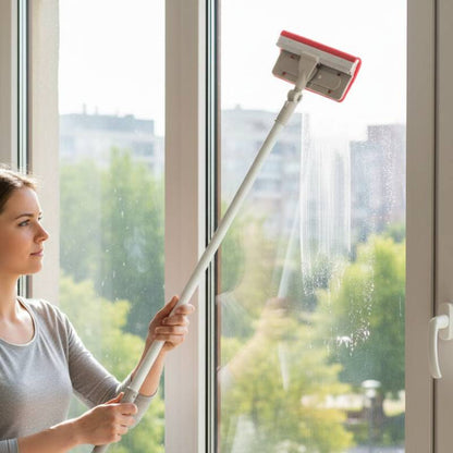 Balai Frottoir Vitre FIRLA avec Tête Rotative - ممسحة الزجاج برأس دوار ومقبض طويل