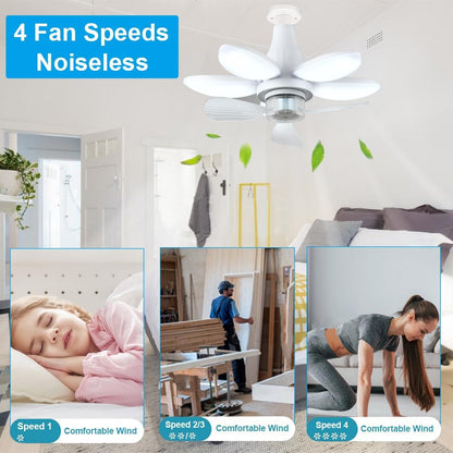 Ventilateur de Plafond Lumineux à Douille avec Télécommande - مروحة السقف الذكية 2 في 1 مع إضاءة قوية بقاعدة