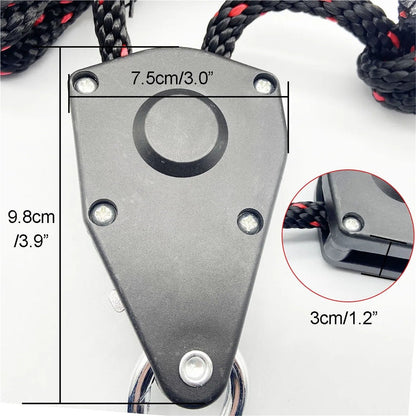 Corde à Cliquet à Poulie Robuste Multi-Usages - حبال بكرة الرافعة شديدة التحمل (قوة رفـع 220 كغ)
