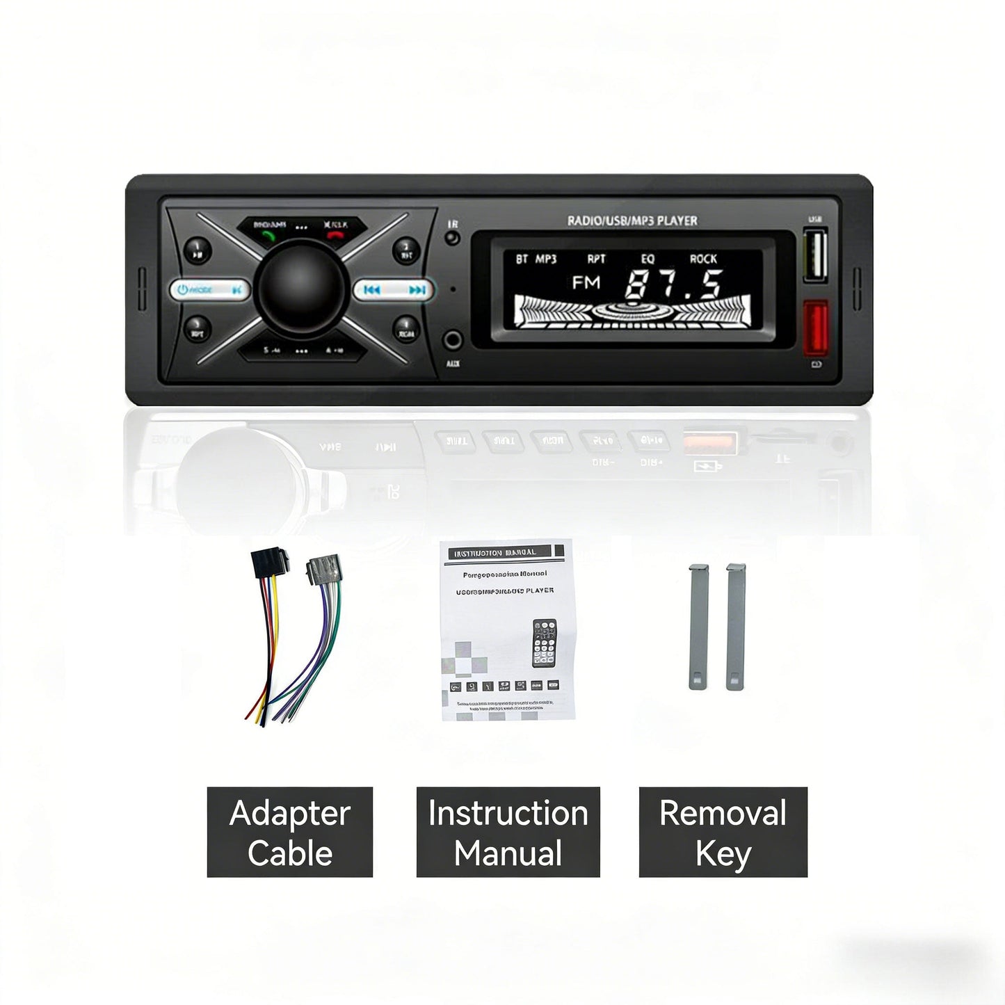 Autoradio MP3 Multimedia Player 1 DIN Bluetooth - جهاز راديو ومشغل وسائط السيارات مزود ببلوتوث