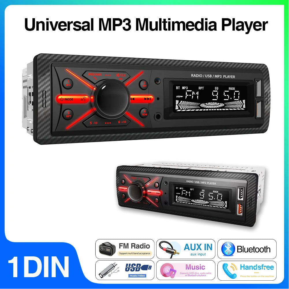 Autoradio MP3 Multimedia Player 1 DIN Bluetooth - جهاز راديو ومشغل وسائط السيارات مزود ببلوتوث