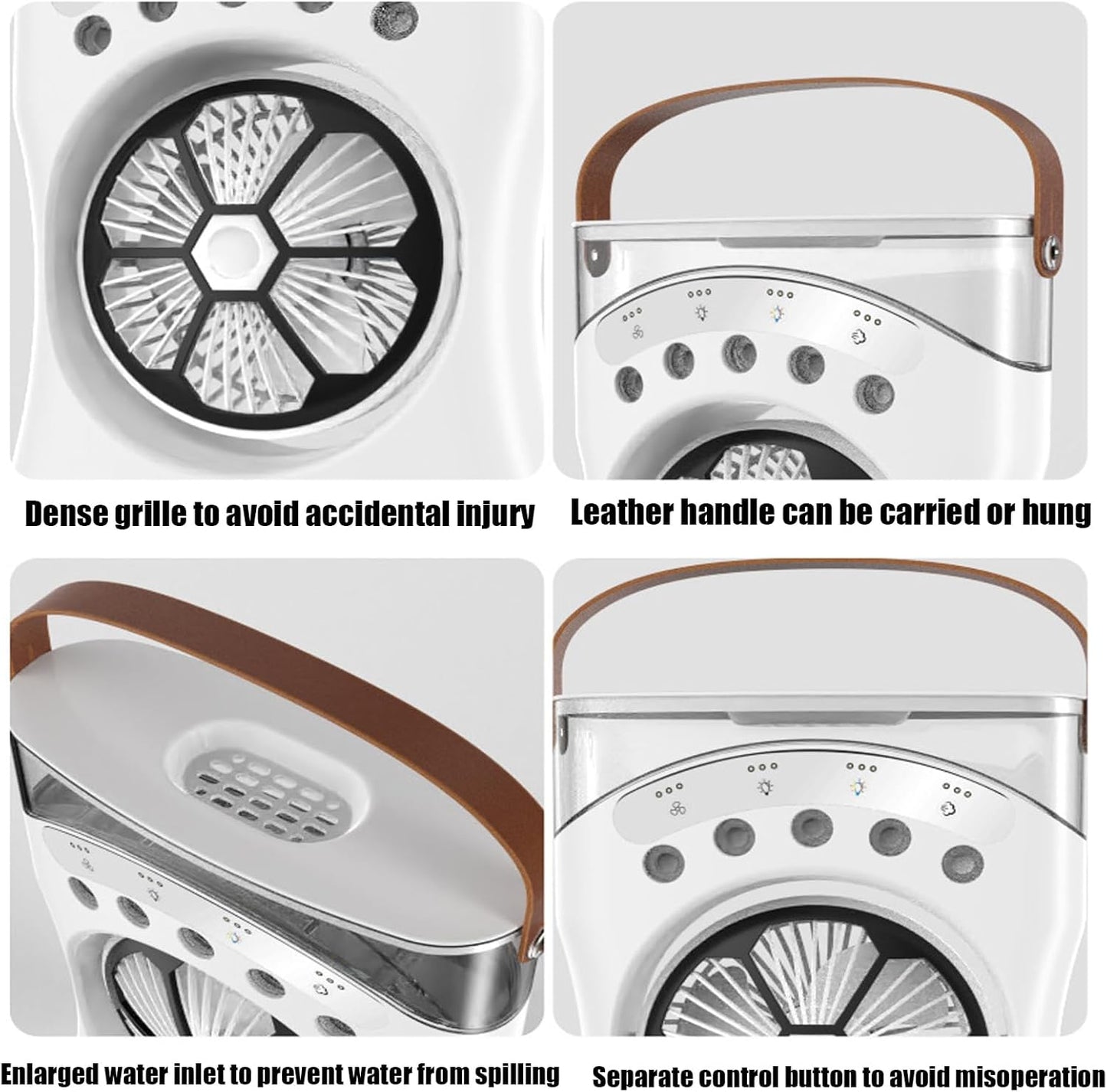 Ventilateur Brumisateur de Bureau Portable USB avec Éclairage - مروحة المكتب الذكية برذاذ الماء والترطيب بـ 3 سرعات