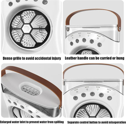 Ventilateur Brumisateur de Bureau Portable USB avec Éclairage - مروحة المكتب الذكية برذاذ الماء والترطيب بـ 3 سرعات