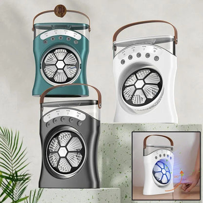 Ventilateur Brumisateur de Bureau Portable USB avec Éclairage - مروحة المكتب الذكية برذاذ الماء والترطيب بـ 3 سرعات
