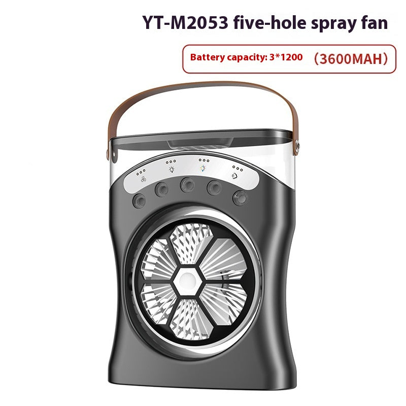 Ventilateur Brumisateur de Bureau Portable USB avec Éclairage - مروحة المكتب الذكية برذاذ الماء والترطيب بـ 3 سرعات