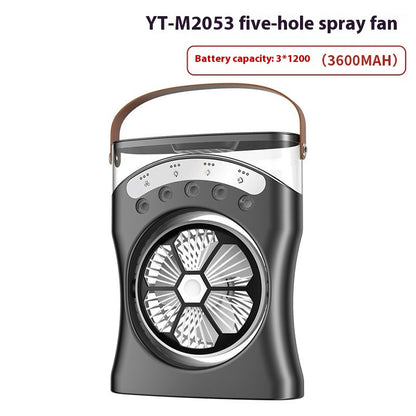 Ventilateur Brumisateur de Bureau Portable USB avec Éclairage - مروحة المكتب الذكية برذاذ الماء والترطيب بـ 3 سرعات