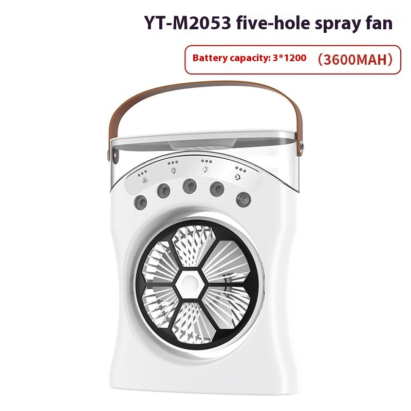 Ventilateur Brumisateur de Bureau Portable USB avec Éclairage - مروحة المكتب الذكية برذاذ الماء والترطيب بـ 3 سرعات