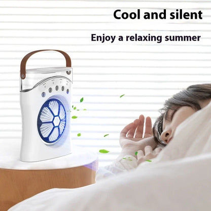 Ventilateur Brumisateur de Bureau Portable USB avec Éclairage - مروحة المكتب الذكية برذاذ الماء والترطيب بـ 3 سرعات