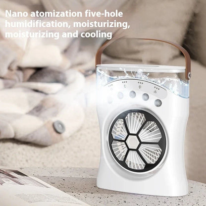 Ventilateur Brumisateur de Bureau Portable USB avec Éclairage - مروحة المكتب الذكية برذاذ الماء والترطيب بـ 3 سرعات
