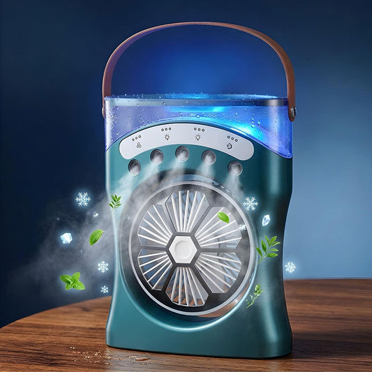 Ventilateur Brumisateur de Bureau Portable USB avec Éclairage - مروحة المكتب الذكية برذاذ الماء والترطيب بـ 3 سرعات