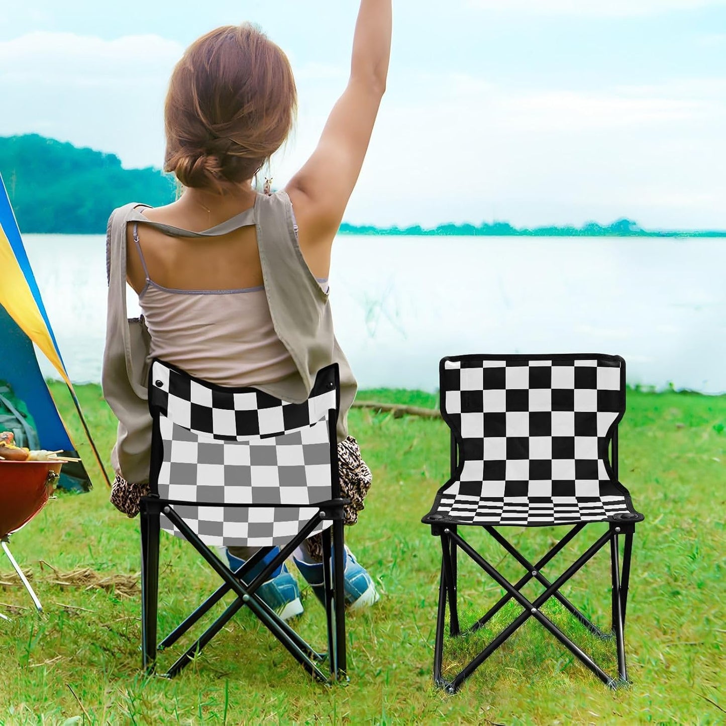 Ensemble de Camping Pliable Table et 2 Chaises Portables - طقم تخييم ونزهات قابل للطي (طاولة + كرسيين)
