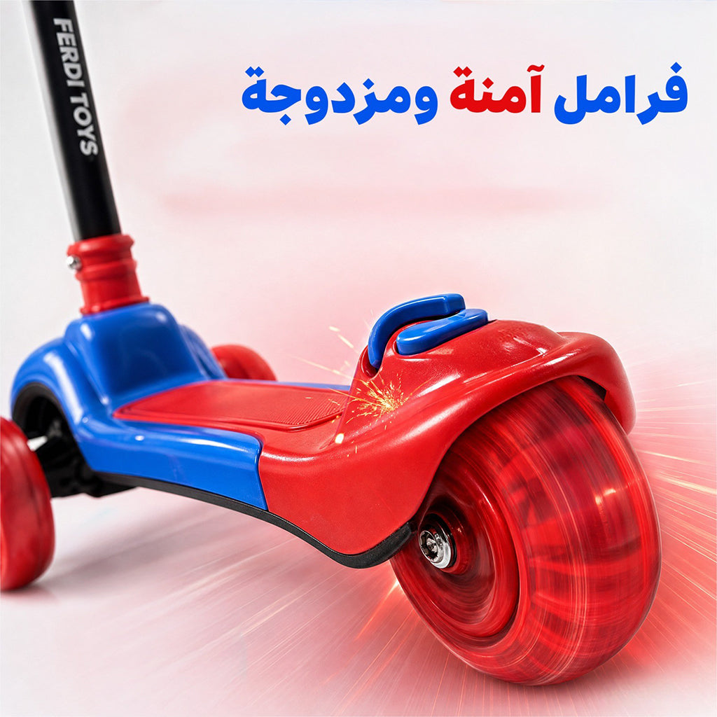 Trottinette Wave Ferdi Toys pour Enfants Hauteur Réglable - سكوتر أطفال بإضاءة وموسيقى