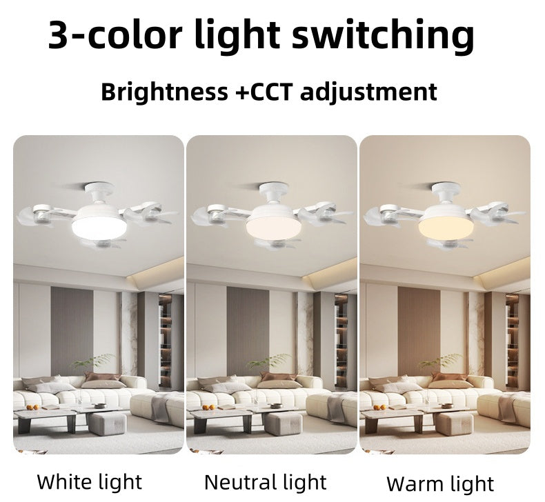 Ventilateur de Plafond LED Style Drone avec Télécommande - مصباح ومروحة السقف الذكية بتصميم درون