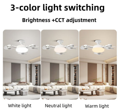 Ventilateur de Plafond LED Style Drone avec Télécommande - مصباح ومروحة السقف الذكية بتصميم درون