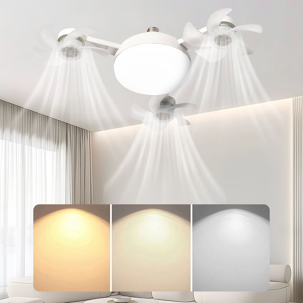 Ventilateur de Plafond LED Style Drone avec Télécommande - مصباح ومروحة السقف الذكية بتصميم درون