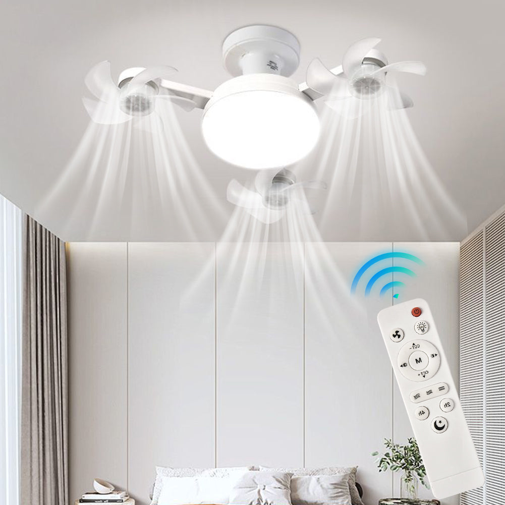 Ventilateur de Plafond LED Style Drone avec Télécommande - مصباح ومروحة السقف الذكية بتصميم درون