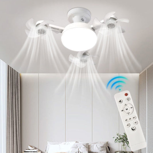 Ventilateur de Plafond LED Style Drone avec Télécommande - مصباح ومروحة السقف الذكية بتصميم درون